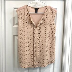 Ann Taylor Blush Pink Patterned Blouse